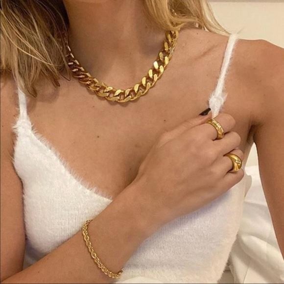 Jewelry - NEW 18K GOLD CUBAN CHAIN NECKLACE,, NICE NECKLACE, CUTE NECKLACE